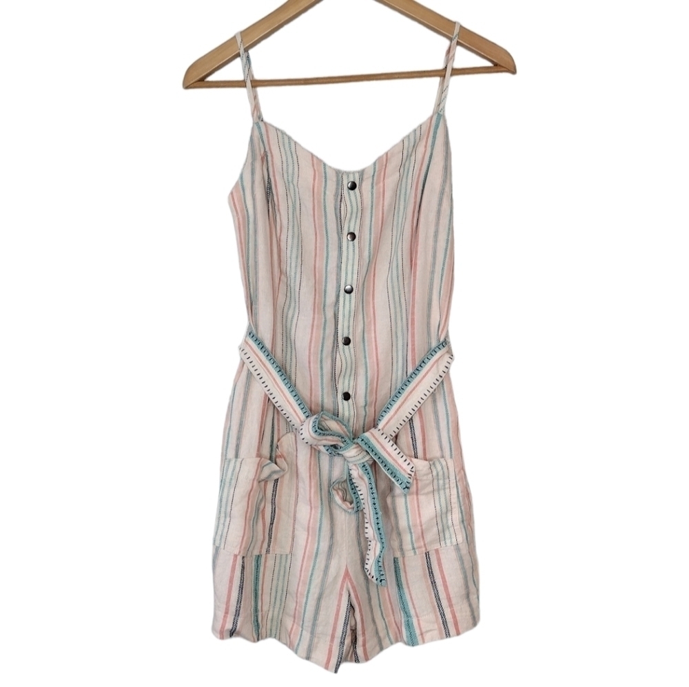 NWT Splendid La Paz Striped Twill Rompers